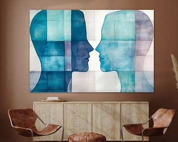 Facial contours in soft colours by Poster Art Shop