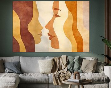 Facial contours in soft earthy tones by Poster Art Shop