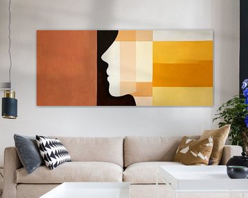 Gezichtsschets in warme kleuren van Poster Art Shop