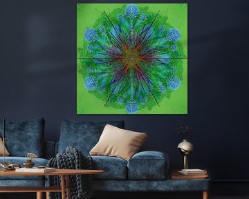 Kaleidoscope, green and blue by Rietje Bulthuis