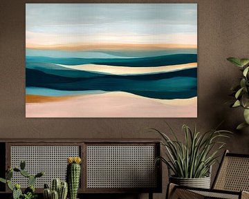 Harmonious waves in soft colours by Poster Art Shop