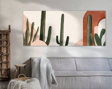 Cactuslandschap met zachte vormen van Poster Art Shop