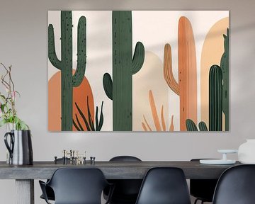 Kaktuslandschaft in warmen Erdtönen von Poster Art Shop