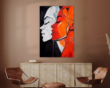 Visages contrastés aux couleurs vives sur Poster Art Shop