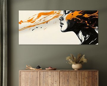 Portrait artistique avec des tons orangés sur Poster Art Shop