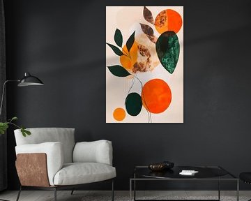 Circle and leaf - Colourful composition by Poster Art Shop