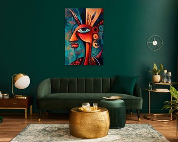 Creatief portret met gestileerde vormen van Poster Art Shop