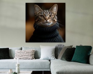 English shorthair dressed for winter