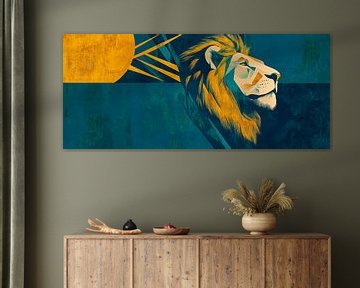 Leeuw in contrast - kleurrijke elegantie van Poster Art Shop