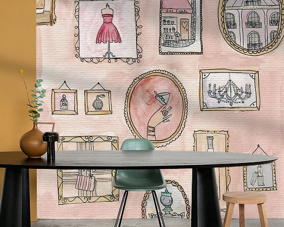 Voorbeeld van het werk in een kamer