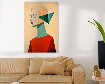 Moderne Frauenfigur in geometrischen Formen von Poster Art Shop