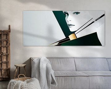 Modern portrait with geometric shapes by Poster Art Shop