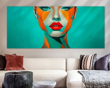 Étude de portrait moderne aux couleurs vives sur Poster Art Shop
