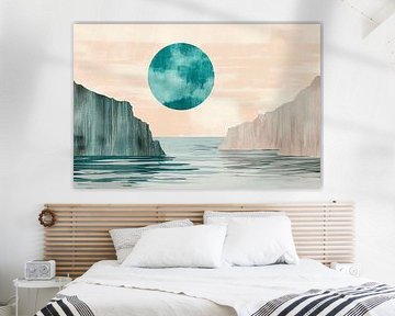 Mond über ruhigem Wasser – Traumhafte Landschaft von Poster Art Shop