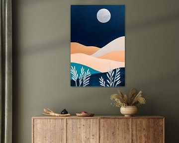 Mondschein über sanften Dünenlandschaften von Poster Art Shop