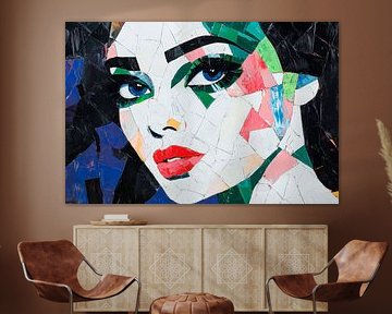 Mosaic portrait of an elegant woman by Poster Art Shop