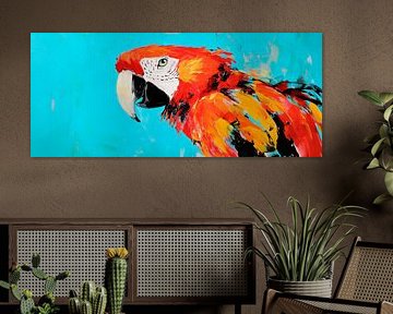 Parrot head in bright colours by Poster Art Shop