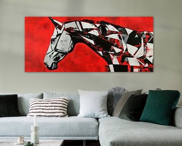 Pferdeprofil in geometrischen Formen von Poster Art Shop