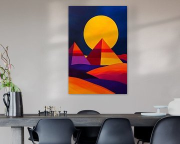 Pyramids in the play of colours at dusk by Poster Art Shop
