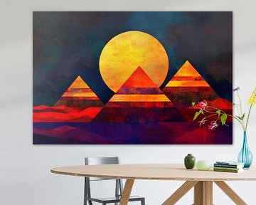 Pyramids at sunset - Abstract by Poster Art Shop