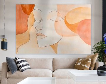 Gentle face mould in warm tones by Poster Art Shop
