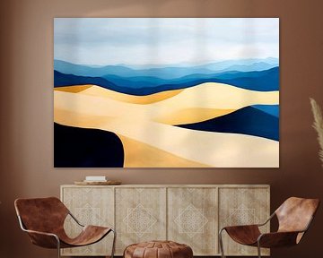 Gentle sand dunes in the blue mist by Poster Art Shop