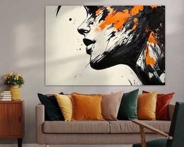 Silhouette of a woman in bright colours by Poster Art Shop