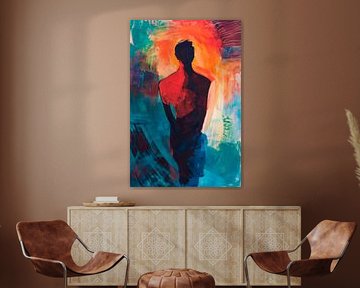 Silhouette in a riot of colour - Abstract by Poster Art Shop