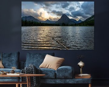 Glacier National Park, sunset Two Medicine Lake, Montana, USA by Jeroen van Deel
