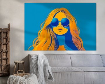 Sunglasses and summer hair - pop art style by Poster Art Shop