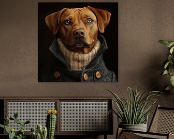 Rhodesian Ridgeback für den Winter gekleidet von Ton Kuijpers