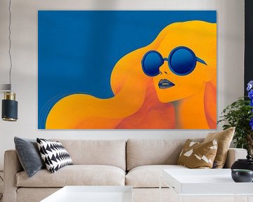 Radiant lady with sunglasses - Pop Art by Poster Art Shop