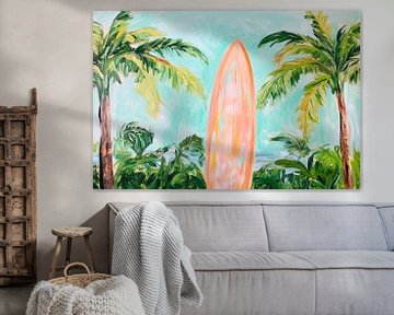 Surfen in de jungle - tropisch paradijs van Poster Art Shop