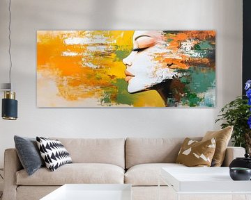 Dreamlike portrait silhouette in flash of colour by Poster Art Shop