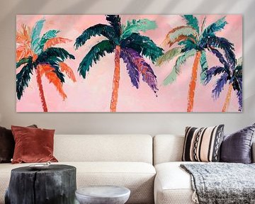 Tropical feeling: palm trees in pastel light by Poster Art Shop