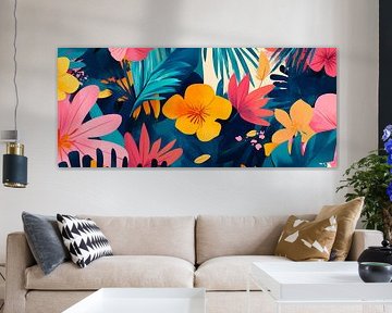 Tropical floral splendour in bright colours by Poster Art Shop