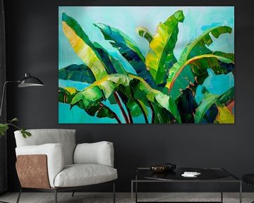 Tropische bladeren in felle kleuren van Poster Art Shop