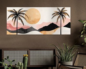 Tropical landscape with sunset by Poster Art Shop
