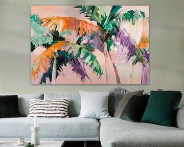 Tropical palm trees in a soft play of colours by Poster Art Shop