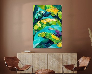 Tropical foliage in vibrant colours by Poster Art Shop
