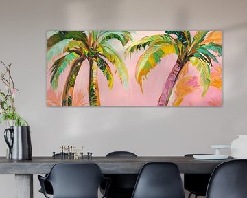 Tropical palm paradise in pastel colours by Poster Art Shop