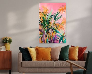 Tropisch spel van bladeren in levendige kleuren van Poster Art Shop