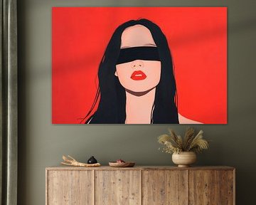 Hidden beauty on a red background by Poster Art Shop