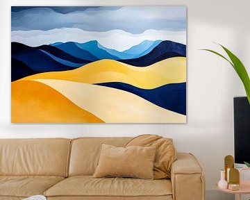 Vagues de couleurs : sable et montagnes sur Poster Art Shop
