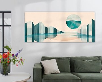 Wave landscape with gentle evening sun by Poster Art Shop