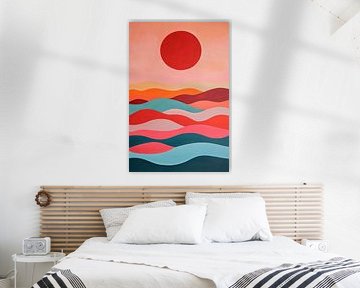 Wavescape in a warm play of colours by Poster Art Shop