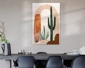 Wüstenlandschaft mit Kaktusmotiven von Poster Art Shop