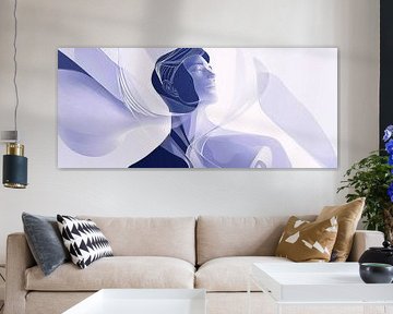 Delicate silhouette study in blue and white by Poster Art Shop