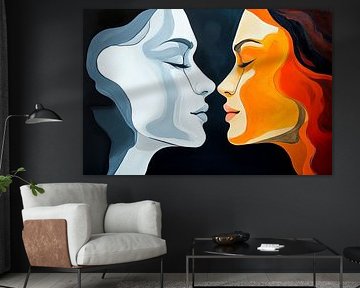 Two faces in contrasting colours by Poster Art Shop