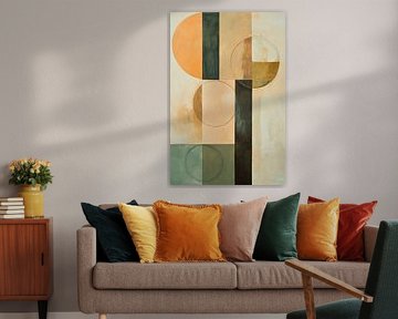 Geometrische harmonie in zachte tinten van Poster Art Shop
